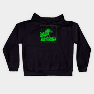 Great Wave Japan Kanagawa Green Version Kids Hoodie